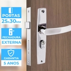 Fechadura Para Porta Externa Aço Inox Polido Cromado | Alianç